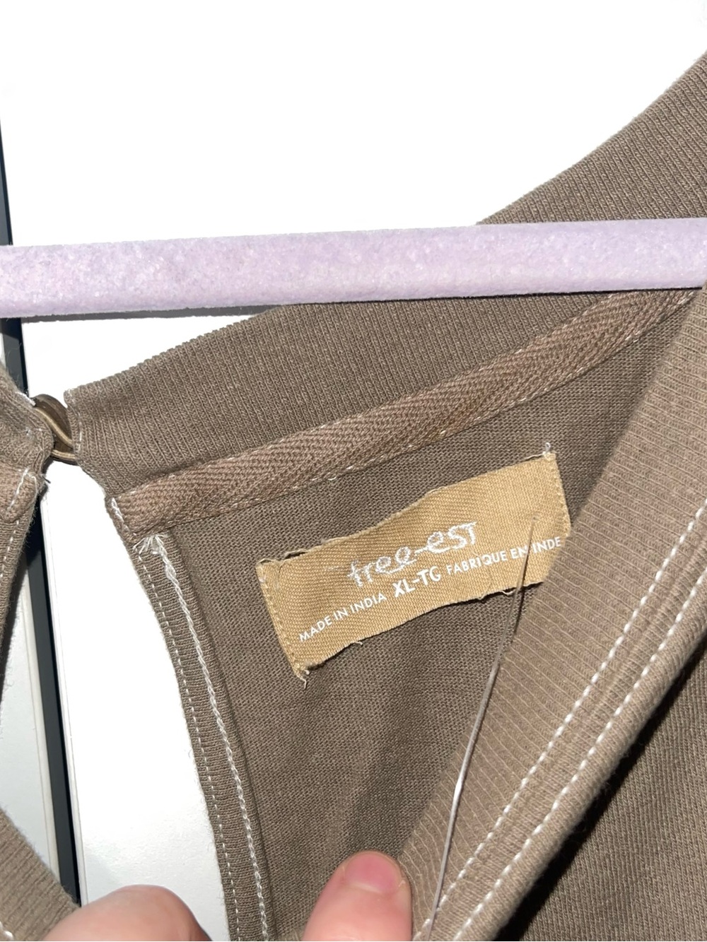 Free People Wide-Leg Long-Sleeve Jumpsuit in Taupe - Picture 4 of 8